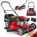 Produktbild: MASKO® Benzin Rasenmäher 5in1 | 51 cm Schnittbreite | 8- fache Schnitthöhenverstellung | 4 Takt OHV Motor 6,0 PS | 65 Liter Fangkorb| Inkl. Mulch- Kit, Seitenauswurf