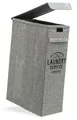 Produktbild: DuneDesign Wäschekorb mit Deckel - Stabile 50L Wäschebox - Schmaler Nischenwäschekorb Grau (1 St), 20 x 40 x 60 Platzsparender Wäschesammler mit Griffen - Faltbare Box