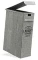Produktbild: 50L Wäschekorb mit Deckel - 20x40x60 Wäschesammler Schmal - Wäsche Nischenregal