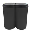 Produktbild: Spetebo Mülleimer 50 Liter (2x25) in schwarz mit praktischem Klappverschluss - Mülltrenner Abfalleimer