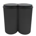 Produktbild: Duo Abfalleimer 50l schwarz - 2 x 25l - Müll Eimer Sammler Trenner mit Deckel