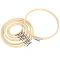 Produktbild: 6 Stück Stickrahmen Set aus Bambus, embroidery hoop rund, glatter stickring, verstellbar, stickrahmen holz für Kreuzstich, DIY & Deko, stickrahmen klein in 3/4/5/6,3/7/8 Zoll