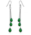 Produktbild: Materia Paar Ohrhänger Damen Tropfen Ohrhänger Zirkonia Grün SO-277, 925 Sterling Silber