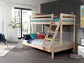 Produktbild: Vipack Etagenbett Martin, 2 Liegeflächen 140 u. 90/200, Kiefer massiv, Made in Europe (B/H/T ca. 208x167x156cm, untere Liegefläche mit Mittelsteg), inkl. Rolllattenroste, oben mit Absturzschutz, Farben weiß und natur