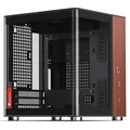 Produktbild: Jonsbo TK-0 Mini ITX Case schwarz - ITX Gehäuse mit Tempered Glass, Mini PC Gehäuse Holz, SFF Case für Grafikkarten bis 230mm, USB C am Frontpanel, 90 Grad Drehbarkeit für Flexible Platzierung