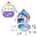 Produktbild: Polly Pocket Winterliche Pinguin Schatulle - Spielset mit 2 Puppen, 12 Accessoires und 6 Elementen im Winter-Wunderland, Schneemann und Iglu-Rutsche, für Kinder ab 4 Jahren, HRD34