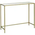Produktbild: Vasagle Konsolentisch Hartglas 35 cm x 100 cm x 80 cm Gold