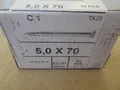 Produktbild: Terrassenschraube C1 gehärtet 5x70mm mit Bit T25 Edelstahl 50St / ContPal7