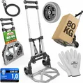 Produktbild: GARDEBRUK® Sackkarre Aluminium klappbar 80 kg PP-Reifen pannensicher inkl. Handschuhe 2 Expander Umzug Transportkarre Transportwagen Transportroller
