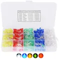 Produktbild: AQSQWQ 500 Stück 5MM LED Leuchtdioden, LED Dioden 3V Leuchtdiode sortiment Kit Rundkopf 2 Pin Extra Hell LED Licht, Diffus Dioden Set, 5 Farben Rot Blau Gelb Grün Weiß