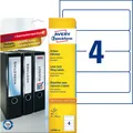 Produktbild: Avery Zweckform L4761-10 Ordner Etikett 40 Stk. 192x61mm A4 breit, kurz, weiß