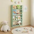 Produktbild: Bellabino Tista Bücherregal Kinder – Kinderbücherregal mit 4 Fächern für Bücher & Spielzeug – Wandregal Kinderzimmer/Spielzimmer – Kinderregal Grün – Montessori Regal – Spielzeugregal Holz 100x60x15cm
