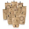 Produktbild: Nordstern Adventskalender zum Befüllen - Geschenktüten Set mit 24 Tüten, Mini Klammern und Zahlen Aufklebern zum Basteln für Kinder, Frau und Mann