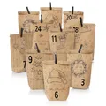 Produktbild: Nordstern Adventskalender zum Befüllen - Geschenktüten Set mit 24 Tüten, Mini Wäscheklammern und Zahlen Aufklebern zum Basteln für Kinder, Frau und Mann