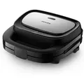 Produktbild: Sandwichmaker Philips 5000-3 Serie Sets Of Panini-, Sandwich- Und Waffelplatten, Antihaftbeschichtete Grill-, Schneide- Und Verschlussplatten, 750 W Of Leistung, Schwarz (hd2350/80)
