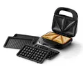 Produktbild: Philips 5000-Serie 3-in-1 Sandwichmaker - Sandwiches, Waffeln und Paninis, Antihaftbeschichtete, austauschbare Platten, Schneiden und Versiegeln. 750W, Schwarz (HD2350/80)