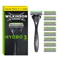Produktbild: Wilkinson Sword - Hydro 3 Rasierer für Männer, Rasiergriff + 9 Rasierklingen, Feuchtigkeitsspendende Gel-Pools