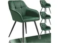 Produktbild: tectake® Esszimmerstuhl, gepolstert, in Samtoptik, gesteppt, schlanke Stahlbeine, 58 x 62 x 82 cm