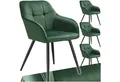 Produktbild: tectake Esszimmerstuhl Stuhl Marilyn, Samtoptik, gesteppt (Set, 4 St), Extra weicher Samtbezug mit elegantem Steppmuster