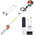 Produktbild: VEVOR Benzin-Hochentaster 25ccm 2-Takt, Motorsäge, Teleskopsäge mit 2,12–3,62 m ausziehbarer Stange, 30,5 cm Schwert, 650 ml Kraftstofftank, für ein kraftvolles Sägen in hohen Baumkronen