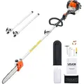 Produktbild: VEVOR Benzin-Hochentaster 25ccm 2-Takt, Motorsäge, Teleskopsäge mit 2,12–3,62 m ausziehbarer Stange, 30,5 cm Schwert, 650 ml Kraftstofftank, f...