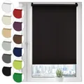 Produktbild: Verdunkelungsrollo Klemmfix ohne Bohren 30cm x 150cm Schwarz Verdunklungsrollo Fensterrollo Rollo Seitenzugrollo Klemmrollo für Fenster & Tür