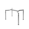 Produktbild: boho möbelwerkstatt Schreibtischgestell, Konferenztischgestell, Tischgestell, höheneinstellbar in Silber RAL9006 für Tischplatten von 120 x 80 cm