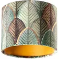 Produktbild: Samtlampenschirm Mit Blattdesign Und Goldener Innenseite 18/18/14