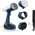 Produktbild: Tefal Access Steam Easy Dampfbürste, 15 Sekunden Aufheizzeit, 1400 Watt, bis zu 25 g/Min., 150 ml Wassertank, Dampfglätter, 8 Min. Steamen, 2,6 m Netzkabel, inklusive Zubehör, weiß/blau, DT7170