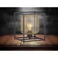 Produktbild: Tischlampe Eckig Mit Lamellen Lampenschirm Gold, Quadrat 23cm