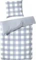 Produktbild: Hahn Haustextilien Perkal Bettwäsche blau karo Größe 200x200 cm