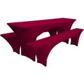 Produktbild: Beautissu Victoria Biertischhusse 50cm Stretch Bordeaux 3tlg