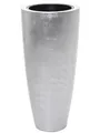 Produktbild: VIVANNO Pflanzkübel Pflanzgefäß Blumenkübel Fiberglas City Silber Hochglanz - 80x37