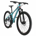 Produktbild: BIKESTAR Hardtail Aluminium Mountainbike Shimano 21 Gang Schaltung, Scheibenbremse 27.5 Zoll Reifen | 14 Zoll Rahmen Alu MTB | Türkis
