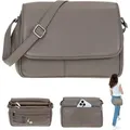Produktbild: Handtasche Damen Leder mittel klein Lederhandtasche Schultertasche Damen Schultergurt Damentasche Echtleder weich Alessandro Florenz 12975 Taupe 4 - Taupe