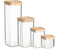 Produktbild: Zeller Present Vorratsdose, Bambus, Polyprophylen (PP), (Set, 4-tlg), 4-teilig: 1900 ml, 1200 ml, 800 ml und 500 ml