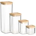 Produktbild: Vorratsdose ZELLER PRESENT, transparent (transparent, natur), Lebensmittelaufbewahrungsbehälter, Vorratsdose, 4-teilig: 1900 ml, 1200 ml, 800 ml und 500 ml