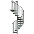 Produktbild: Matisère - Wendeltreppe Außenbereich 13 Stufen - Erreichbare Höhe 2,69 Bis 3,00m - Durchmesser 1,20m - Graue Struktur Und Graue Stufen - Rondozink120-p-13