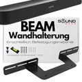 Produktbild: Sound bass Soundbar-Halterung für Sonos Beam, Kompatibel mit Generation 1 & 2 Sonos Beam Soundbar, Inklusive sämtlichem Montagematerial, Halterungsbügel, Schwarz