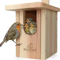 Produktbild: wildtier liebe Vogel Nistkasten Rotkehlchen aus Massiv-Holz, Verschraubt I Nistkästen nach NABU für Vögel, Nistkasten Rotkehlchen, Vogelhaus Brutkasten für Vögel, Wetterfest