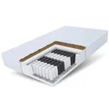 Produktbild: FDM Matratze 120x200 cm Härtegrad H3 H4 Höhe 17 cm Taschenfederkernmatratze Kokosfaser-Einlage Polyurethan-Schaum 7 Komfortzonen mit Hypoallergenem Waschbarem Premium-Bezug Oeko-Tex Home Plus
