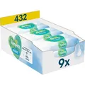 Produktbild: Pampers Feuchttücher Harmonie Aqua, 432 Tücher, unparfümiert, je 48 Stück, 9 Pack
