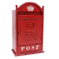 Produktbild: Funerom Briefkasten, Wandmontage, Vintage-Stil, Metall, 22,9 x 14,9 x 37,8 cm, rustikales Rot
