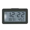 Produktbild: TFA Dostmann Digitaler Mini Wecker, 60.2045.10, mit Alarmfunktion, mit Thermometer und Luftfeuchtigkeitsmesser, ideal als Reiseuhr, für Klausuren, Quarzuhr, Tischuhr, klein und kompakt, grau