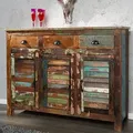 Produktbild: Einzigartiges Sideboard JAKARTA 125cm recyceltes Massivholz aus Fischerbooten Kommode Anrichte Mehrzweckschrank - Naturbelassen