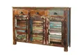 Produktbild: Sideboard Holz 125 x 90 cm 3 Schubladen Türen Bunt Handarbeit Beistell Schrank