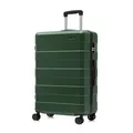 Produktbild: YONSLY Trolley Reisekoffer, Rollkoffer Handgepäck, Travel Suitcase Hartschalenreisekoffer mit 4 Rollen 360°, Zahlenschloss, Weicher Gummigriff (XL, Dunkelgrün)