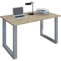Produktbild: VCM Holz Schreibtisch | H. 76 x B. 110 x T. 80 cm | Computertisch schlicht | Füße aus hochwertigem Metall | Arbeitstisch | Büromöbel - Lona U - Braun