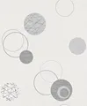 Produktbild: Rasch Tapeten 475906 - Vliestapete mit Kreisen in Weiß und Grau aus der Kollektion Das Beste - 10,05 m x 0,53 m (LxB)