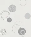 Produktbild: Vliestapete silber grau Kreise Planet Rasch 475906 (2,58€/1qm)